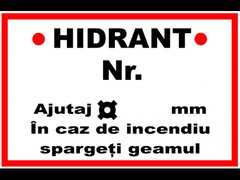 Indicator de semnalizare hidrant cu numar