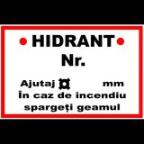 Indicator de semnalizare  hidrant cu numar